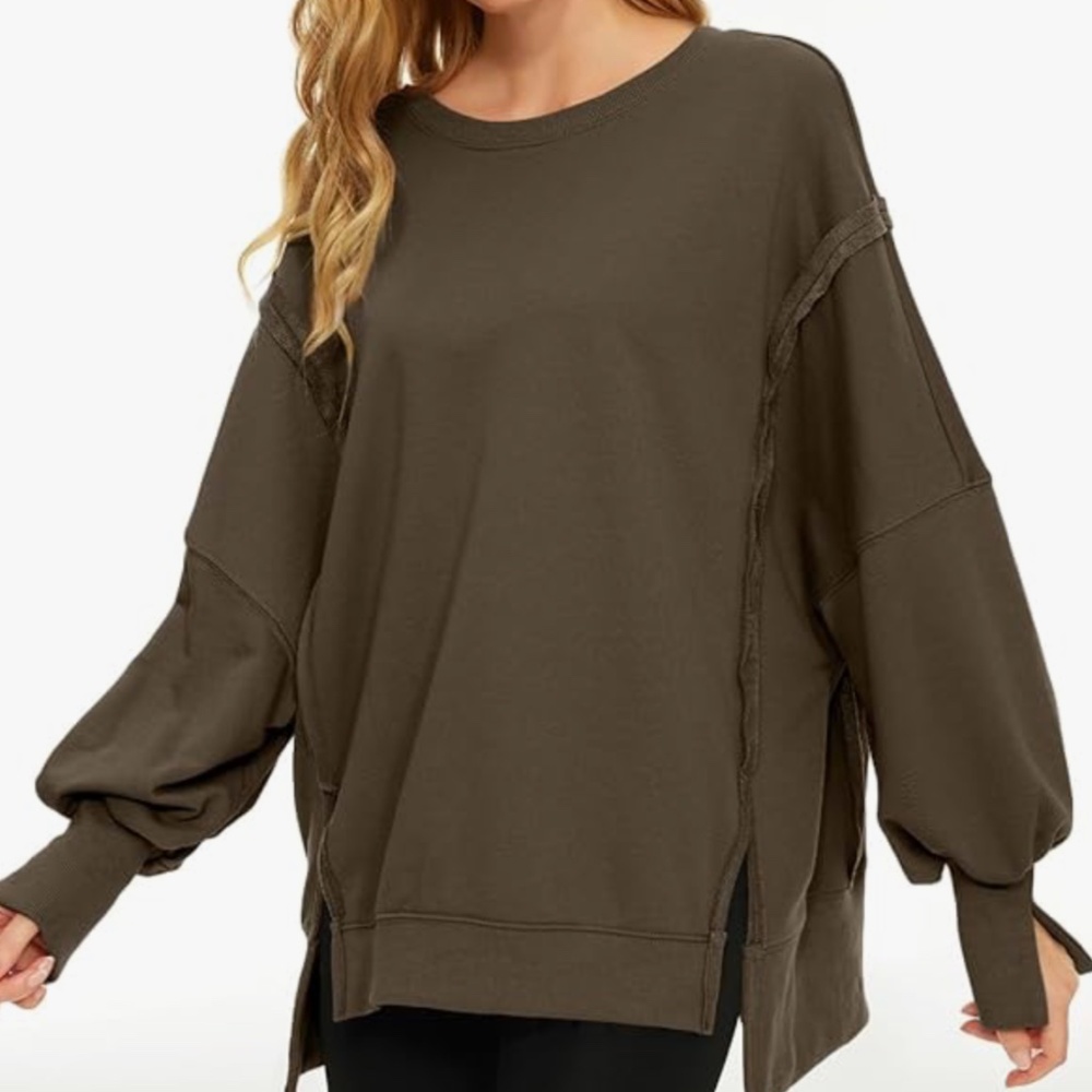 Women’s Bailey Dropped Shoulder Oversized Sweatshirt in Mocha various NWT - Picture 6 of 7